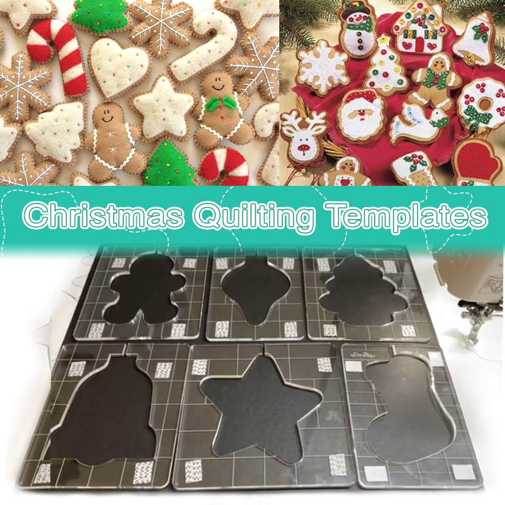 Christmas Motif Quilting Template Set (6 PCS) - With Instructions-unitmotor™