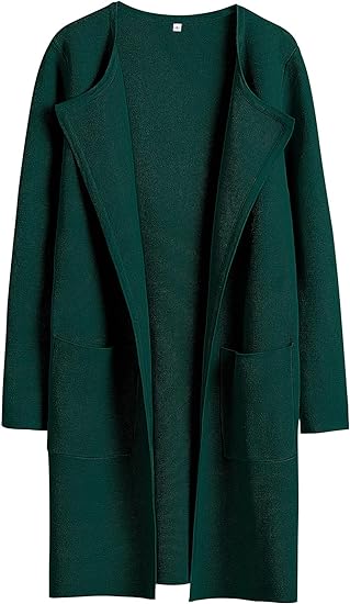 unitmotor™-Boke Womens Knit Cardigan Sweaters Oversized Open Front Long Sleeve Lapel Casual Jacket 2023 Fall Coat Dressy Coatigan