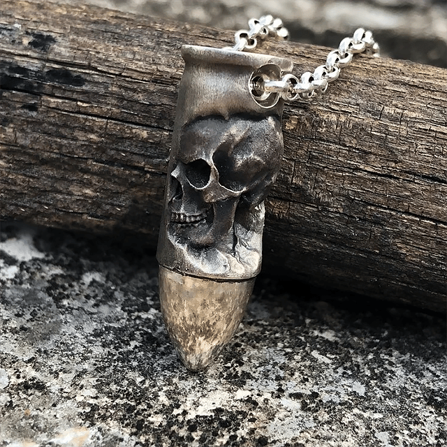 Holy Cross Bullet Skull Necklace-unitmotor™