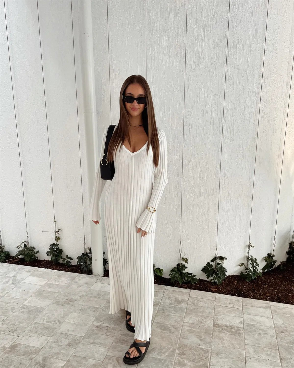 2023 Fall New Sleeved Knit Midi Dress(Buy 2 Free Shipping)-unitmotor™