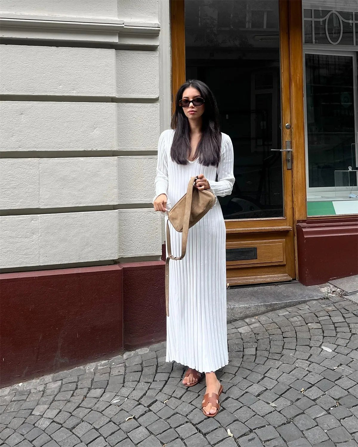 2023 Fall New Sleeved Knit Midi Dress(Buy 2 Free Shipping)-unitmotor™