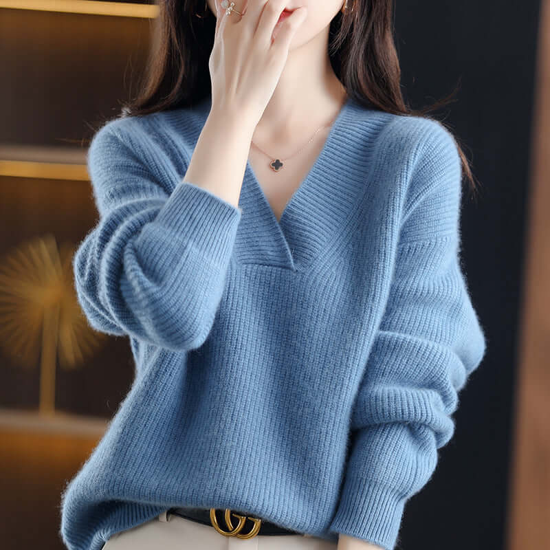 🔥WOMEN'S V-NECK CASHMERE SWEATER-unitmotor™