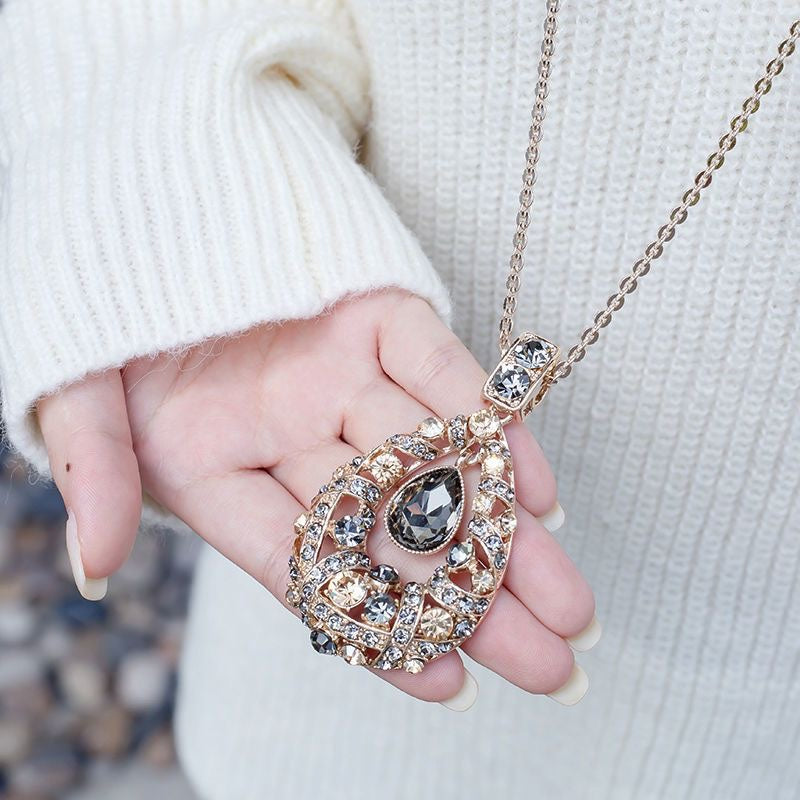 2023 New/ Autumn And Winter Obsidian Sweater Necklace-unitmotor™