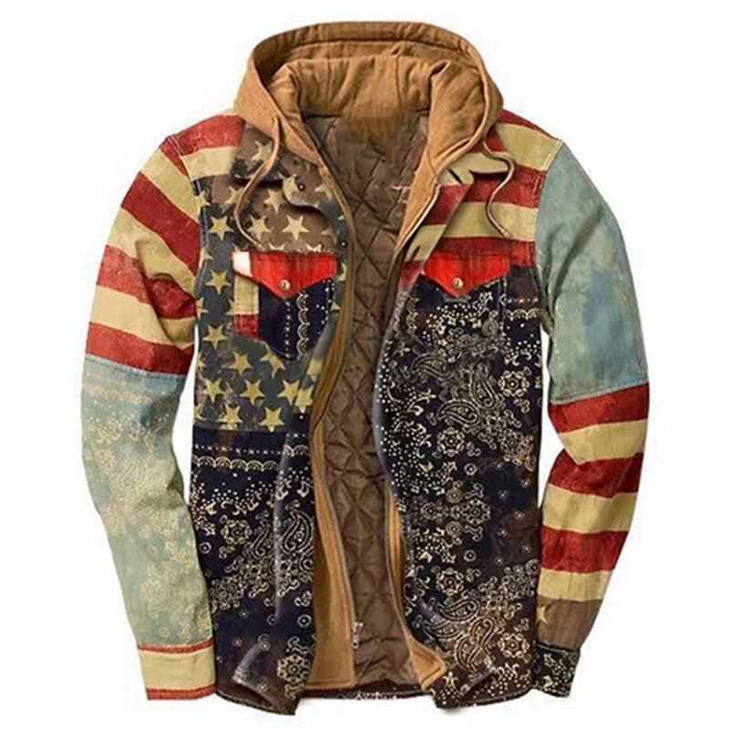 MEN'S CASUAL OUTDOOR THICK PLAID FASHION WIND HOODED-unitmotor™