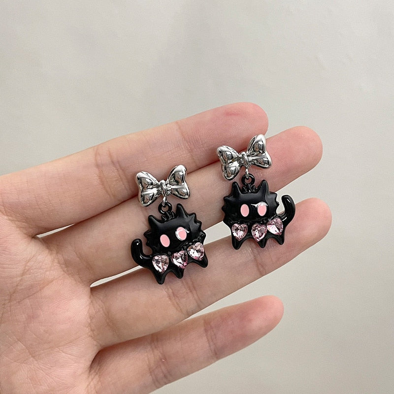 2023 New Funny Small Black Cat Earring for Women Girl Fashion Cute Animal Earrings Fashion Party Jewelry Gifts Wholesale-unitmotor™
