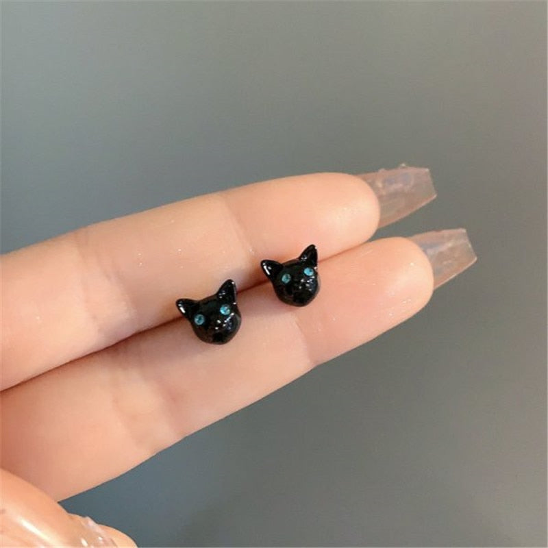 2023 New Funny Small Black Cat Earring for Women Girl Fashion Cute Animal Earrings Fashion Party Jewelry Gifts Wholesale-unitmotor™
