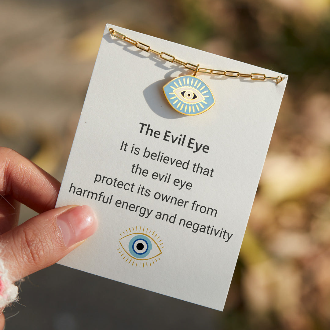 Golden Enamel Evil Eye Layered Necklace Set-unitmotor™
