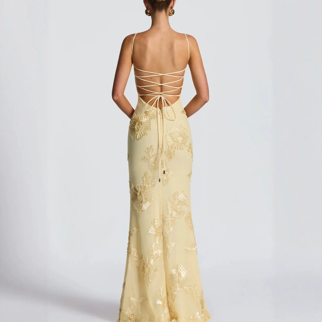 Embroidered Evening Gown