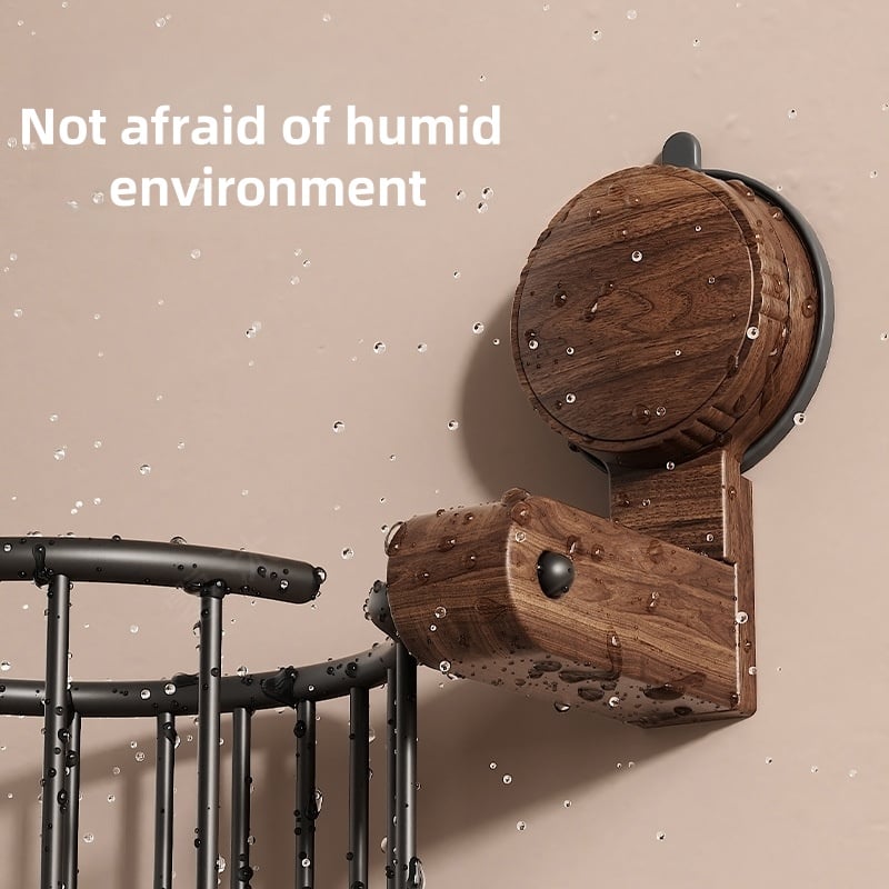 Suction Cup Walnut Paper Towel Holder