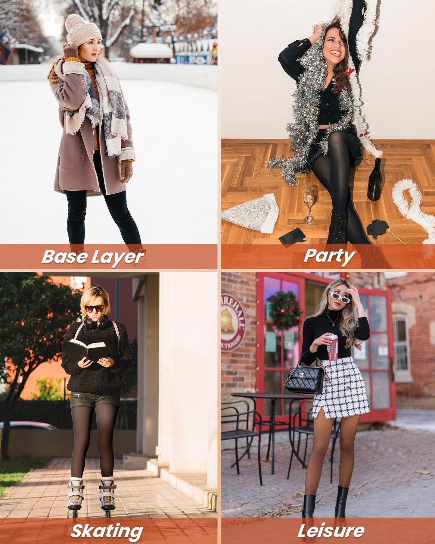 Pairs Fleece Lined Tights Women