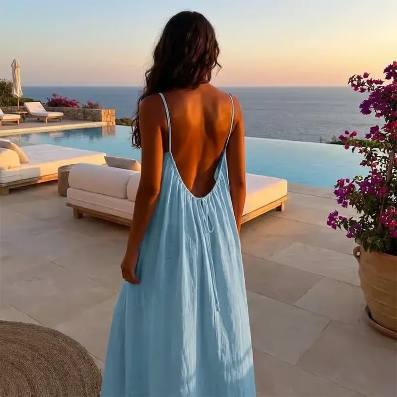 ✨ Feel Irresistible Together — Elegant Backless Cami Dress for Romantic Moments(Buy 3 Free Shipping)