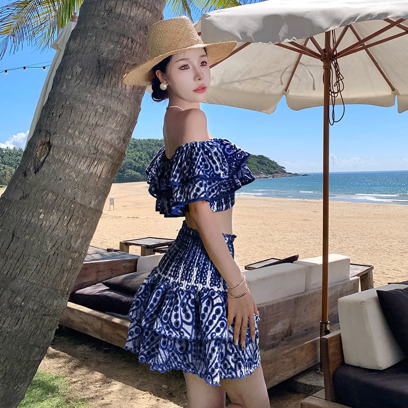 (🔥HOT SALE NOW 47% OFF)One-shoulder short seaside holiday two-piece suit-unitmotor™