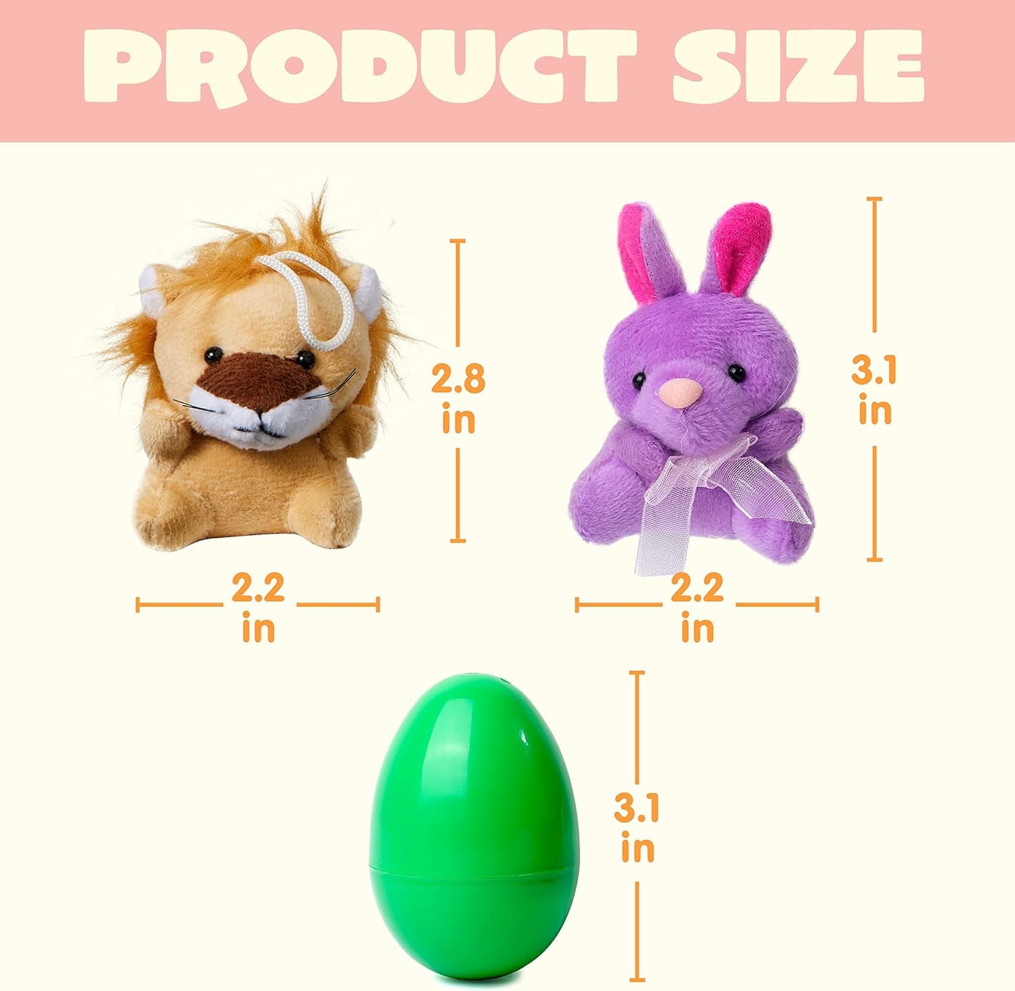 💥12/24/36 Pcs Prefilled Easter Eggs, Filled with Plush Animal Toys