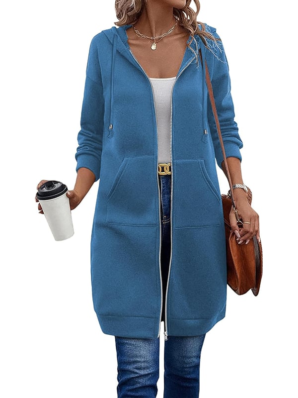 🔥🔥Women Casual Zip up Long Fleece Hoodie