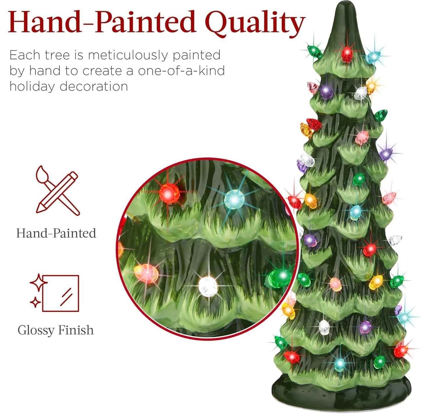 🎁🎄Retro Hand-Painted Tabletop Christmas Trees  (⏰Limited Quantities Available)