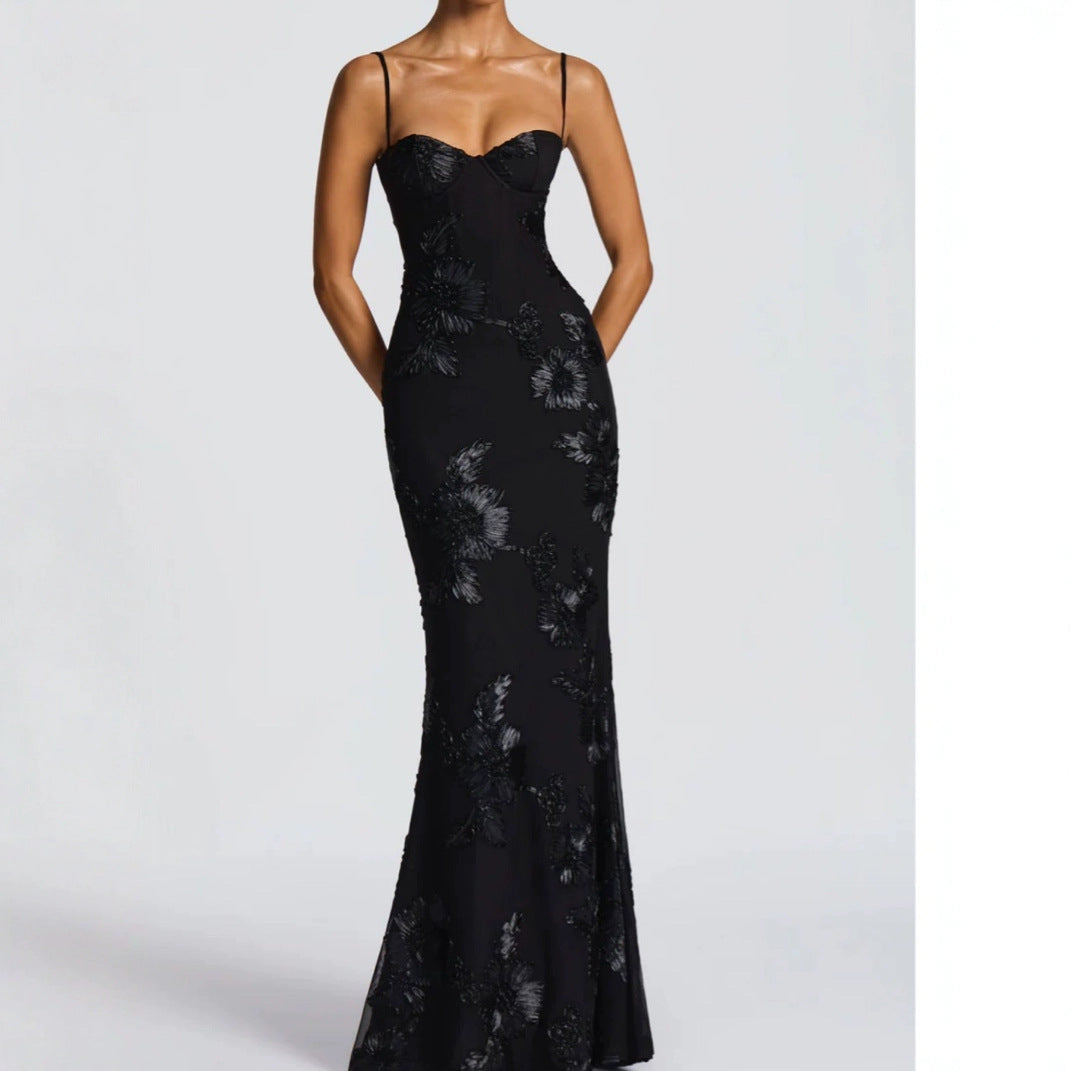Embroidered Evening Gown