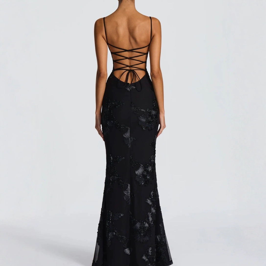 Embroidered Evening Gown