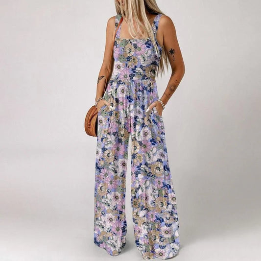 💕Women’s Casual Print Sleeveless Overalls Jumpsuits