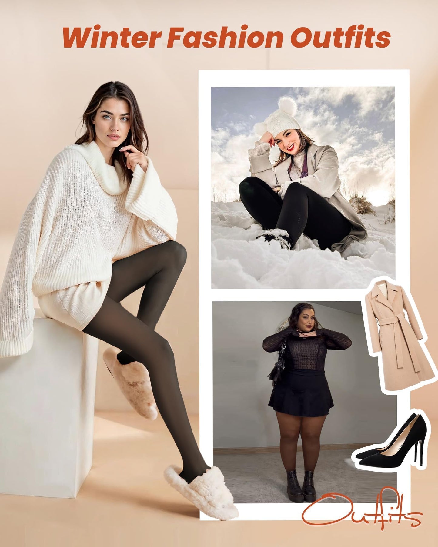 Pairs Fleece Lined Tights Women