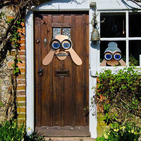 Fence Decoration Nosy Old Man and Lady Garden Yard Art-unitmotor™