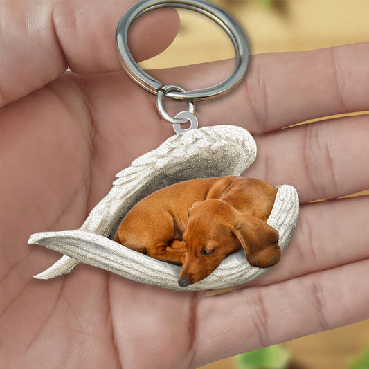 Dachshund Sleeping Angel Acrylic Keychain-unitmotor™