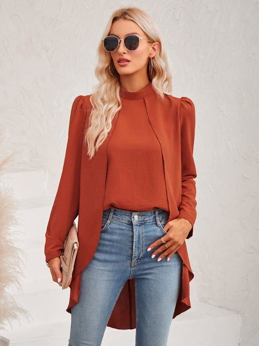 Women's Casual Turtleneck Fake Two Piece Shirt (BUY 2 FREE SHIPPING)-unitmotor™