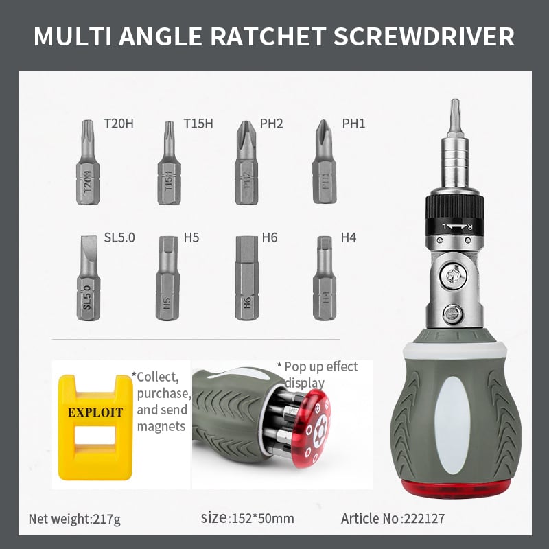 13 In 1 Mini Ratcheting Screwdriver Kit-unitmotor™