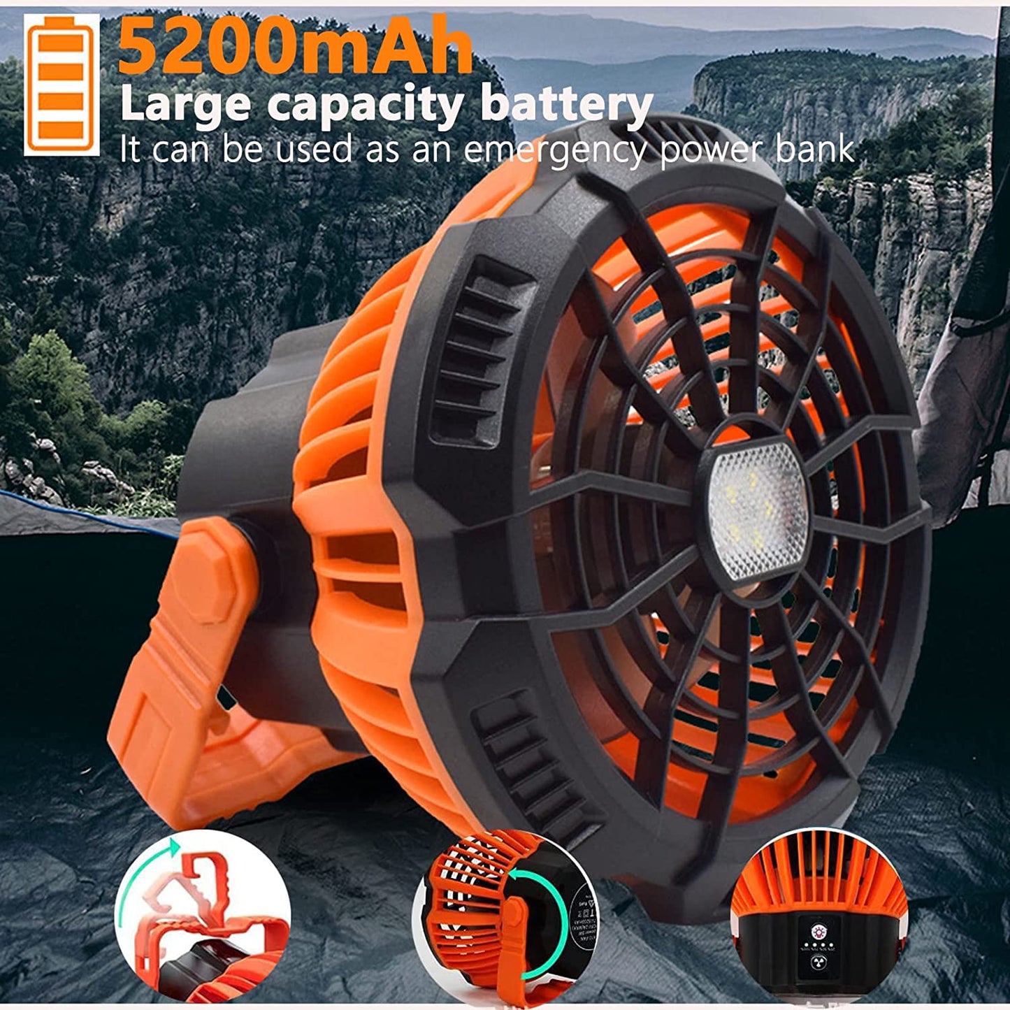 💥49% OFF🔥Portable Camping Fan with LED Lantern🔥BUY 2 Free Shipping-unitmotor™