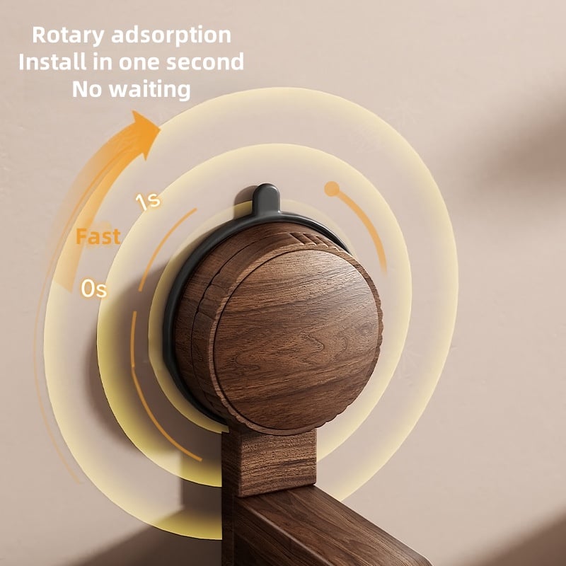 Suction Cup Walnut Paper Towel Holder