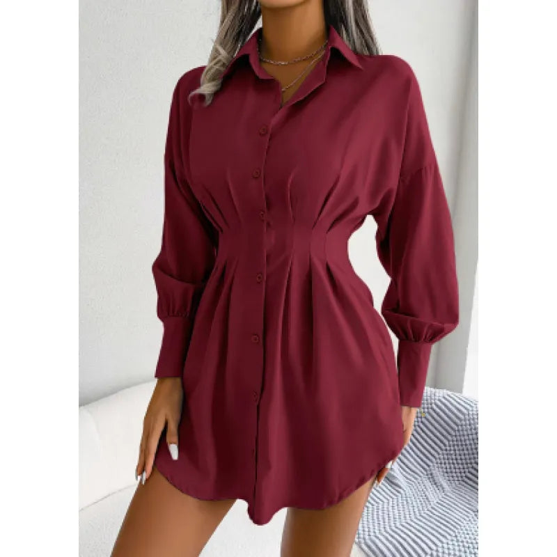 Asymmetric Lantern Sleeve Dress High-Waist | Elegant Fit | Statement Style