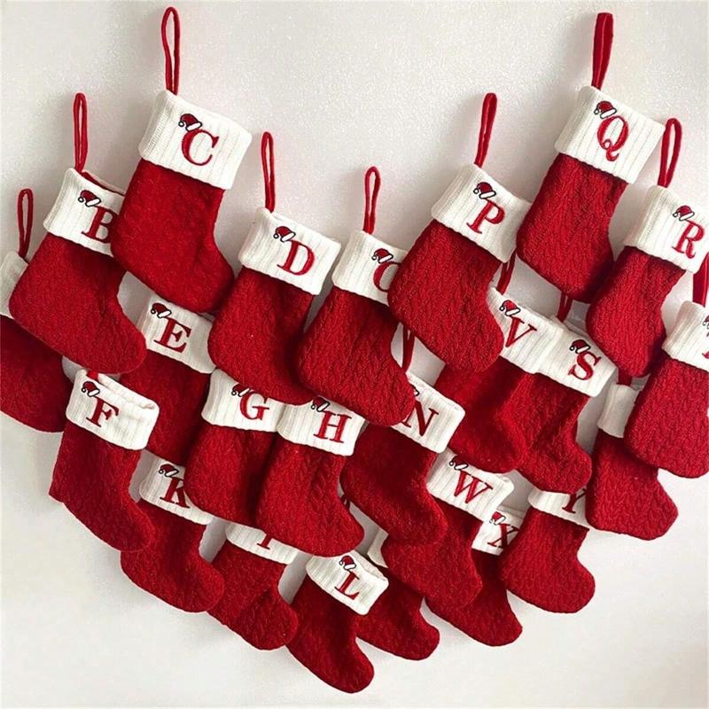 🎅Christmas Sale 49% OFF-🧦Personalized letter knitted Christmas stocking fireplace ornament