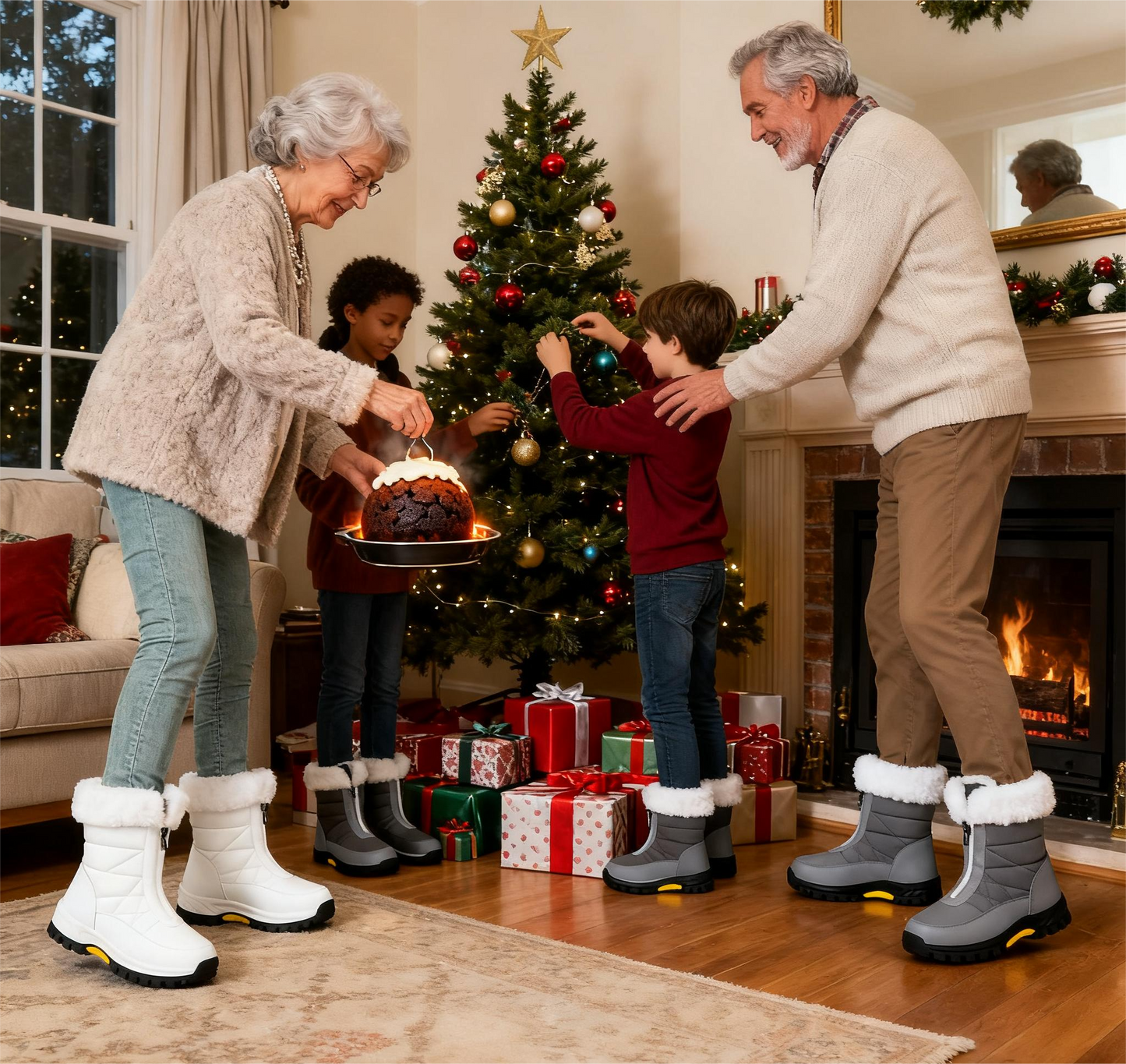 Women’s Non-Slip Warm Zipper Snow Boots