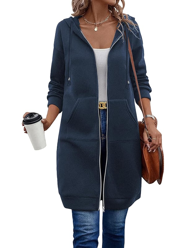 🔥🔥Women Casual Zip up Long Fleece Hoodie