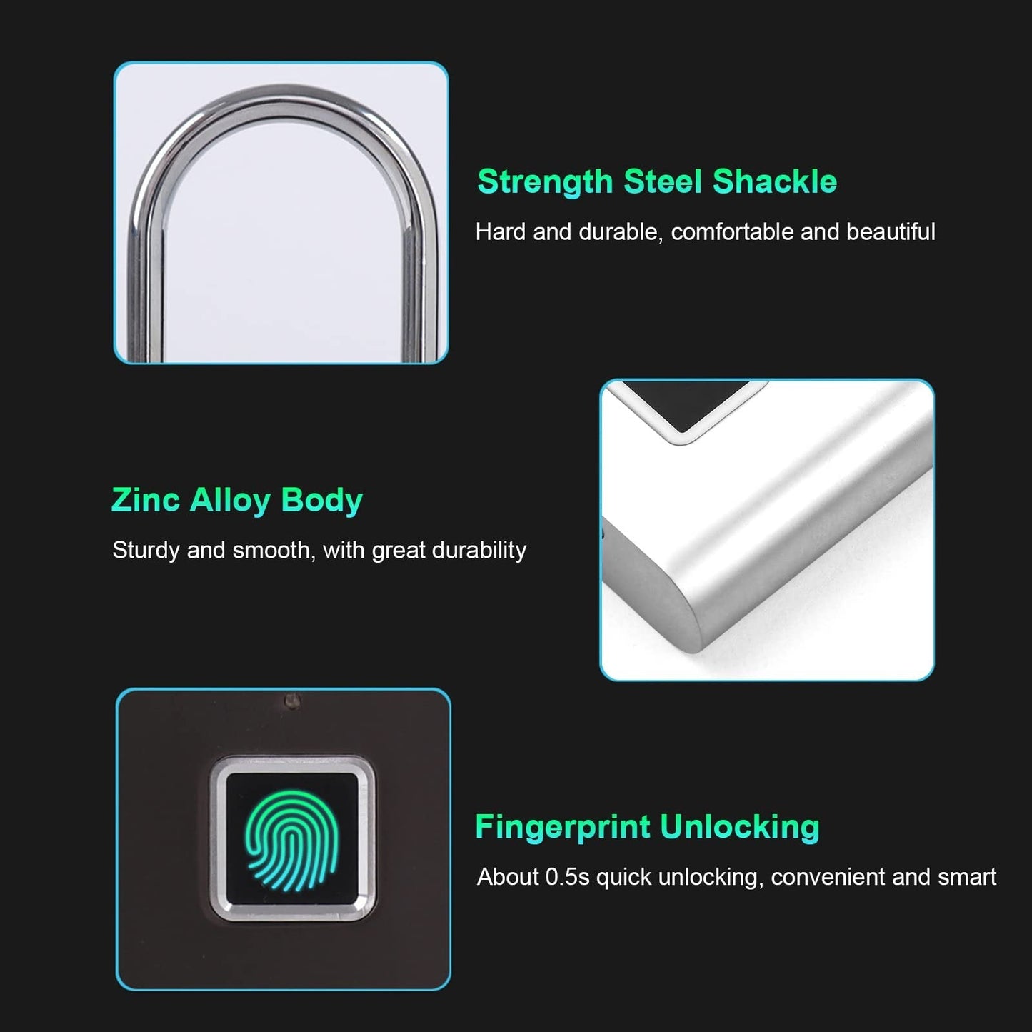 🔒Smart Fingerprint Padlock (Model SY11 and Model M01)-unitmotor™