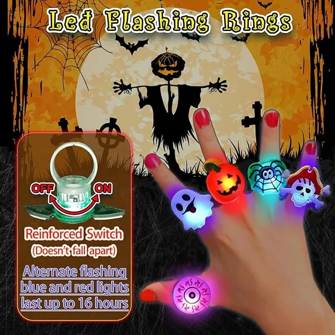 🎁LED Light Halloween Glowing Ring😍 - Set of 50pcs