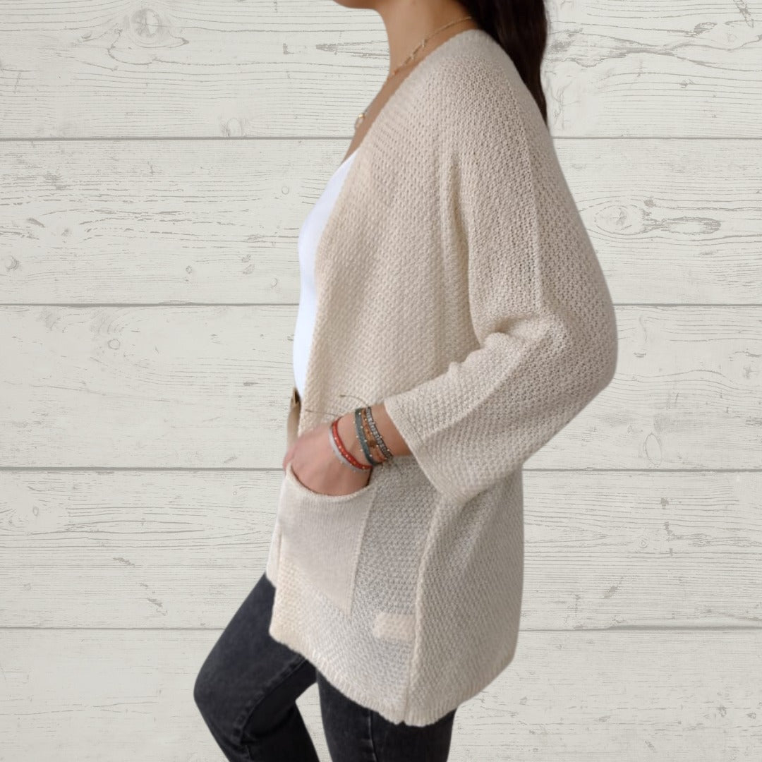 Thread 3/4 Sleeve with Pockets Cardigan