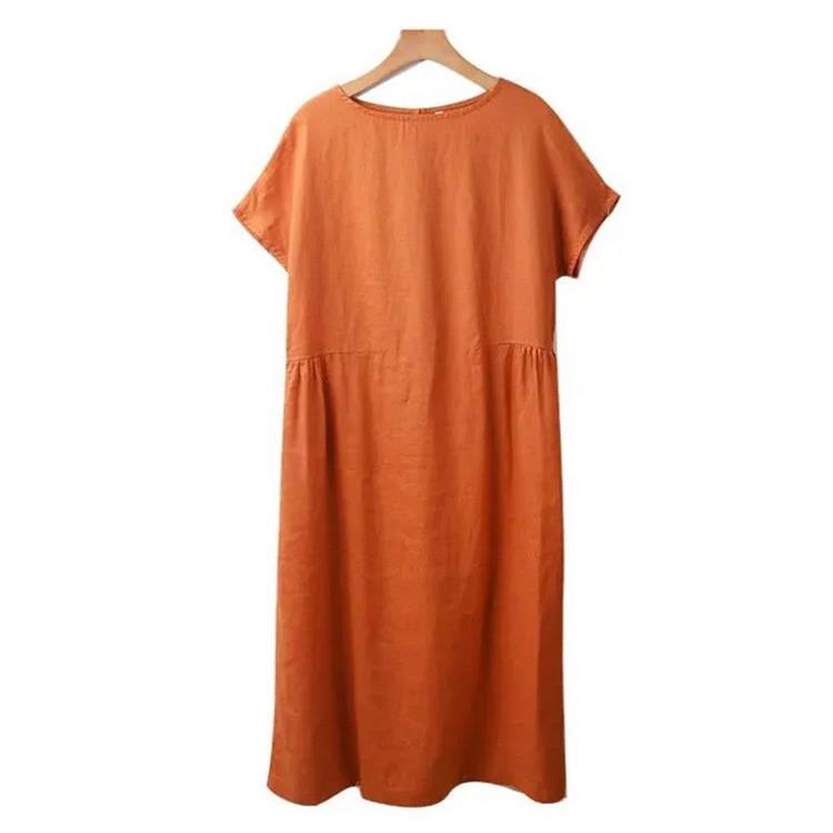 🔥HOT SALE🔥 Japanese Style Linen Cotton Dress(50%OFF)-unitmotor™