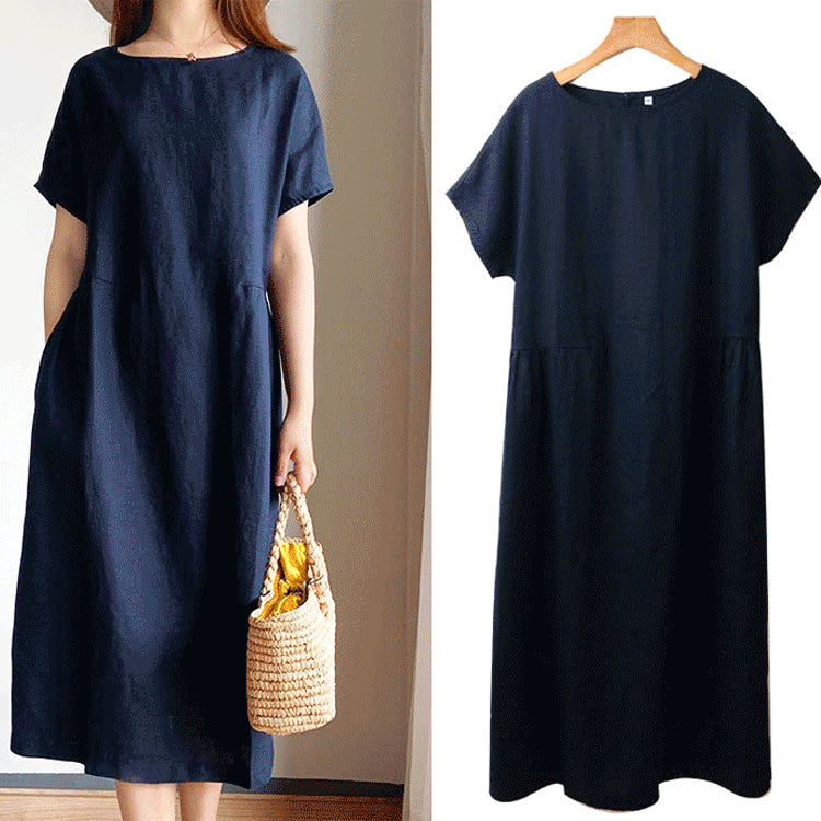 🔥HOT SALE🔥 Japanese Style Linen Cotton Dress(50%OFF)-unitmotor™