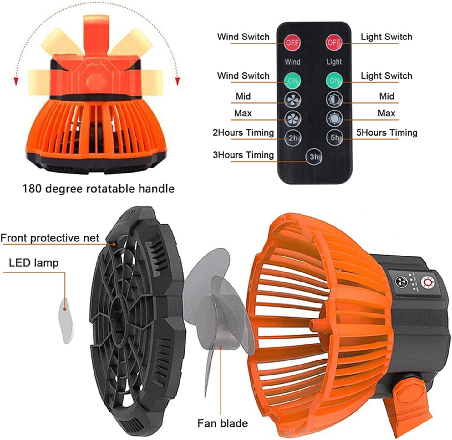 💥49% OFF🔥Portable Camping Fan with LED Lantern🔥BUY 2 Free Shipping-unitmotor™