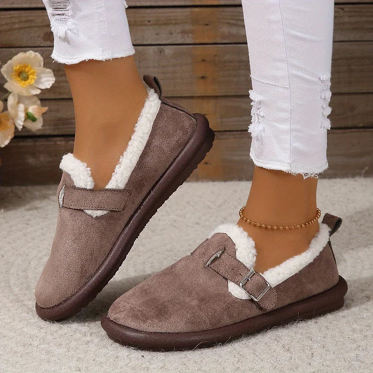 🔥Last Day Promotion 48% OFF🔥Women's Plush Round Toe Slip-On Orthopedic Loafers Shoes🔥Buy 2 Free Shipping