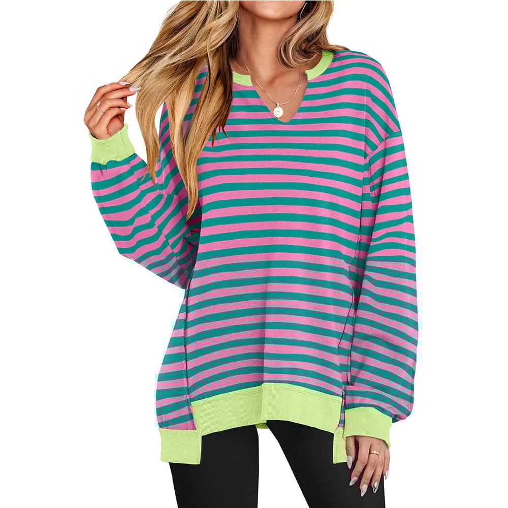 🔥Womens Oversized Sweatshirt V Neck Long Sleeve Tunic Lightweight Pullover