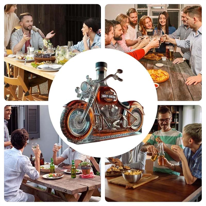 Creative Motorcycle Glass Wine Bottle