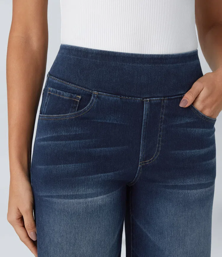 Quinn Super Stretch High-Waisted Wide Leg Jeans-unitmotor™