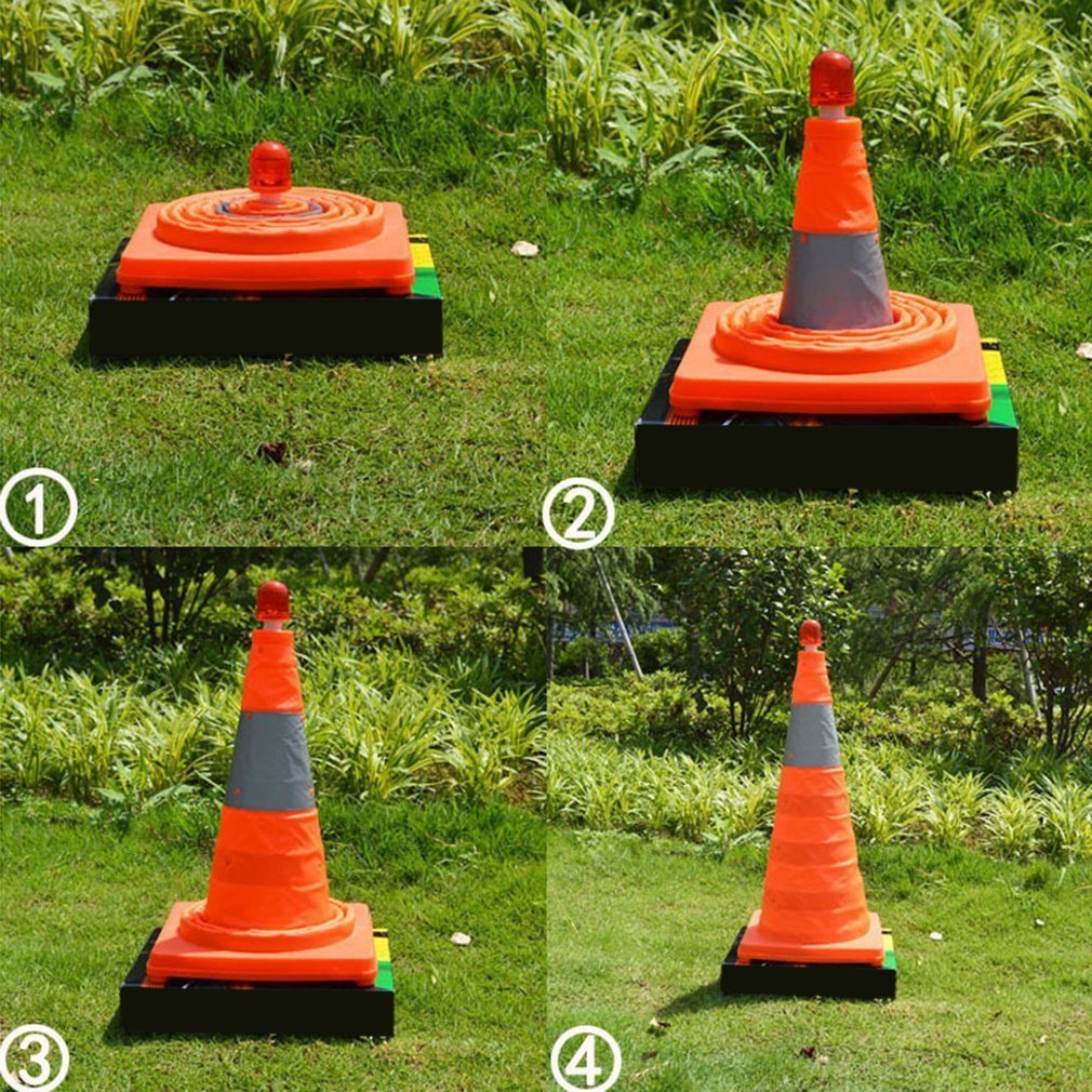 Foldable Traffic Reflective Safety Cone with LED Lights-unitmotor™