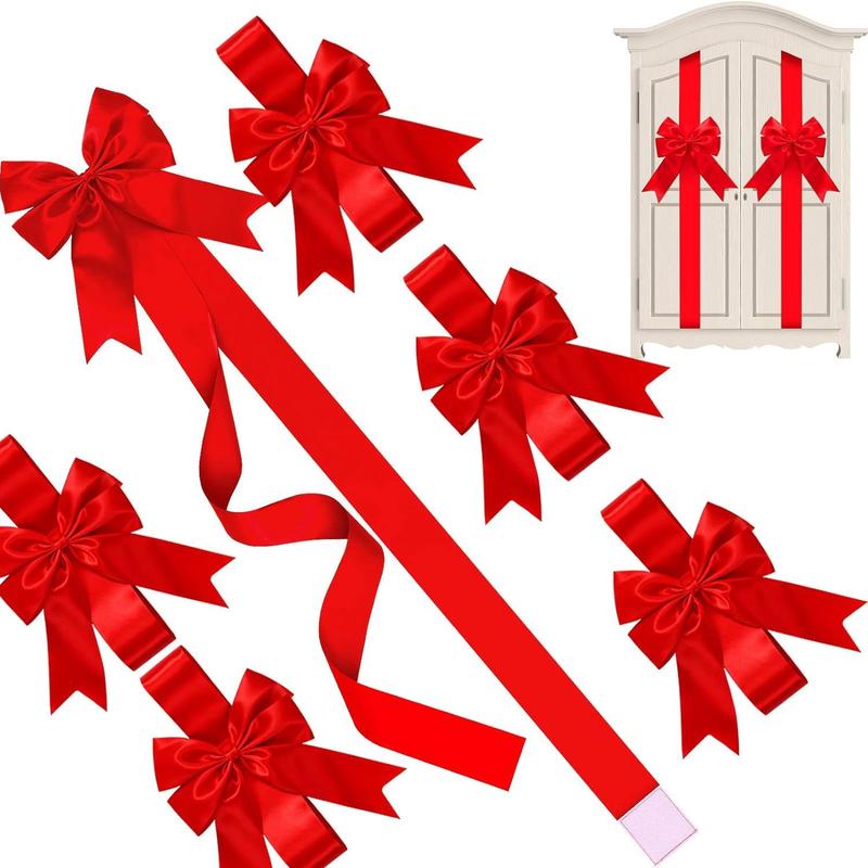 🎅 Early Christmas Sale 🎅🎄 Red Christmas Cabinet Ribbons & Bows