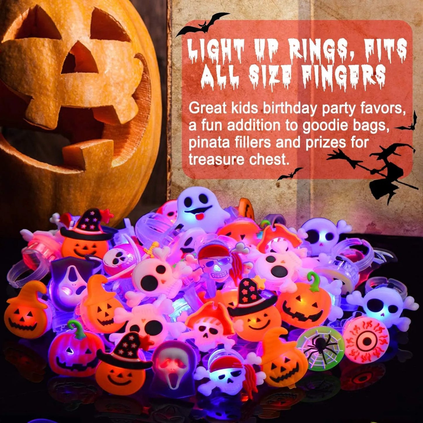 🎁LED Light Halloween Glowing Ring😍 - Set of 50pcs