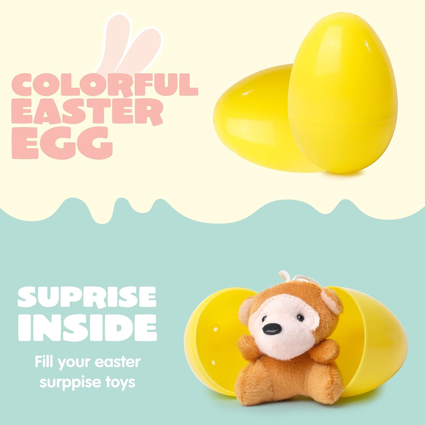 💥12/24/36 Pcs Prefilled Easter Eggs, Filled with Plush Animal Toys