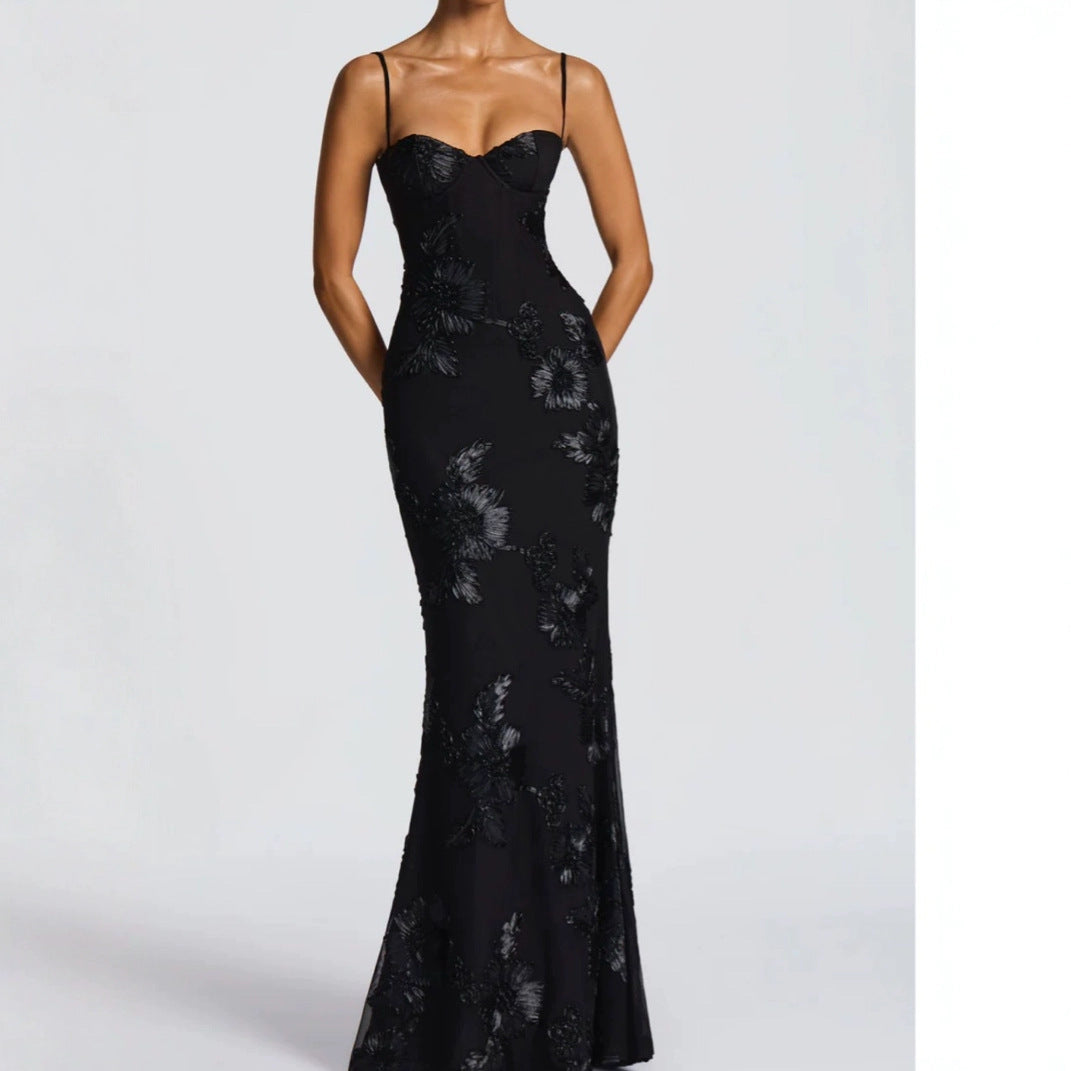Embroidered Evening Gown