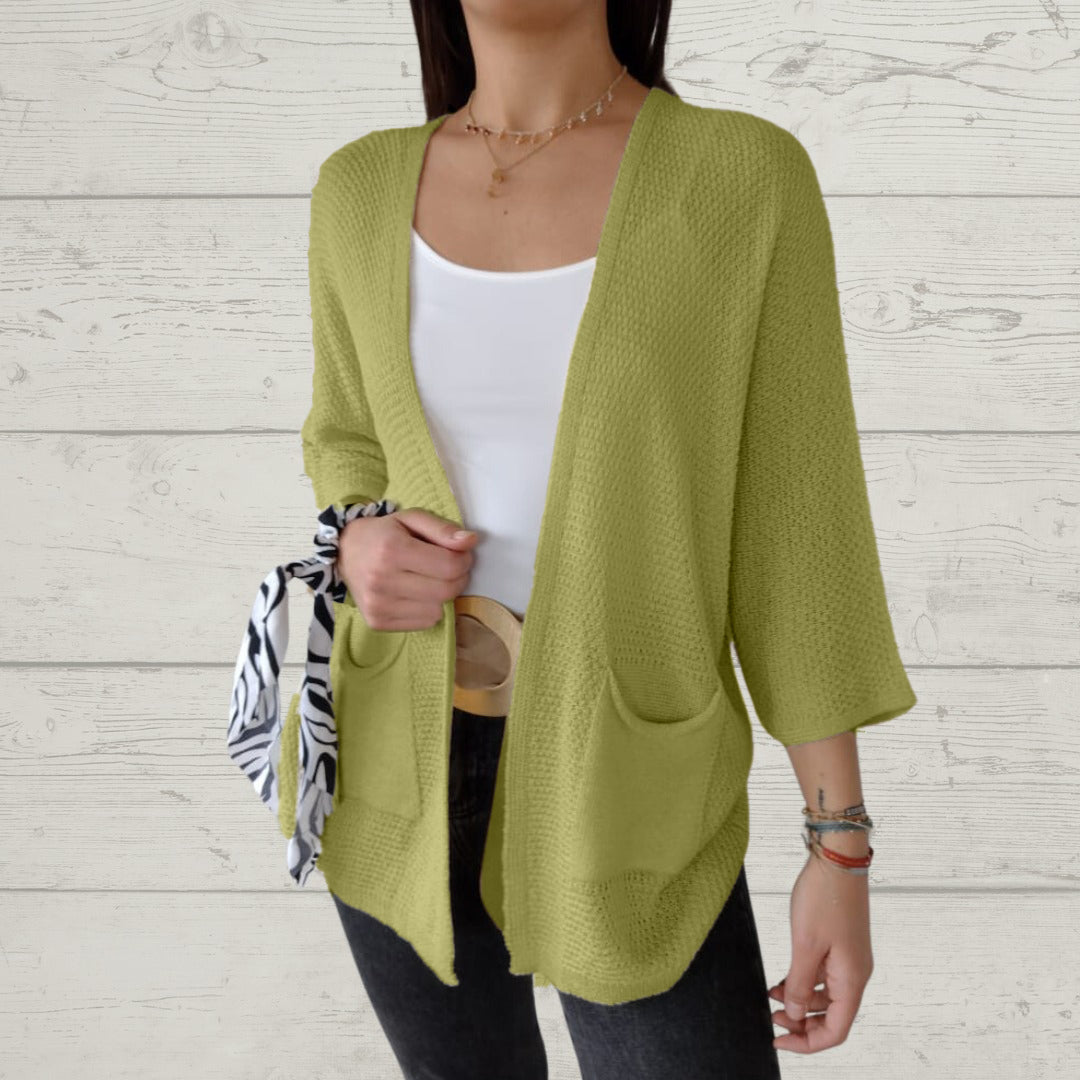 Thread 3/4 Sleeve with Pockets Cardigan
