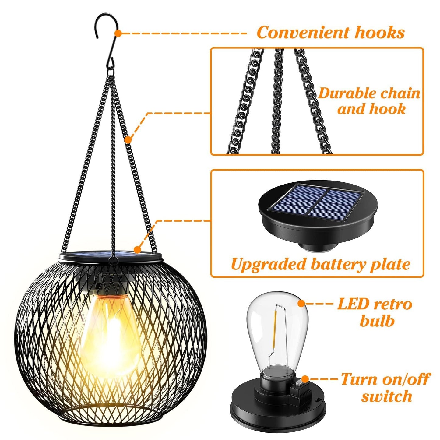 Solar Outdoor Lights Upgraded Hanging Lantern-unitmotor™